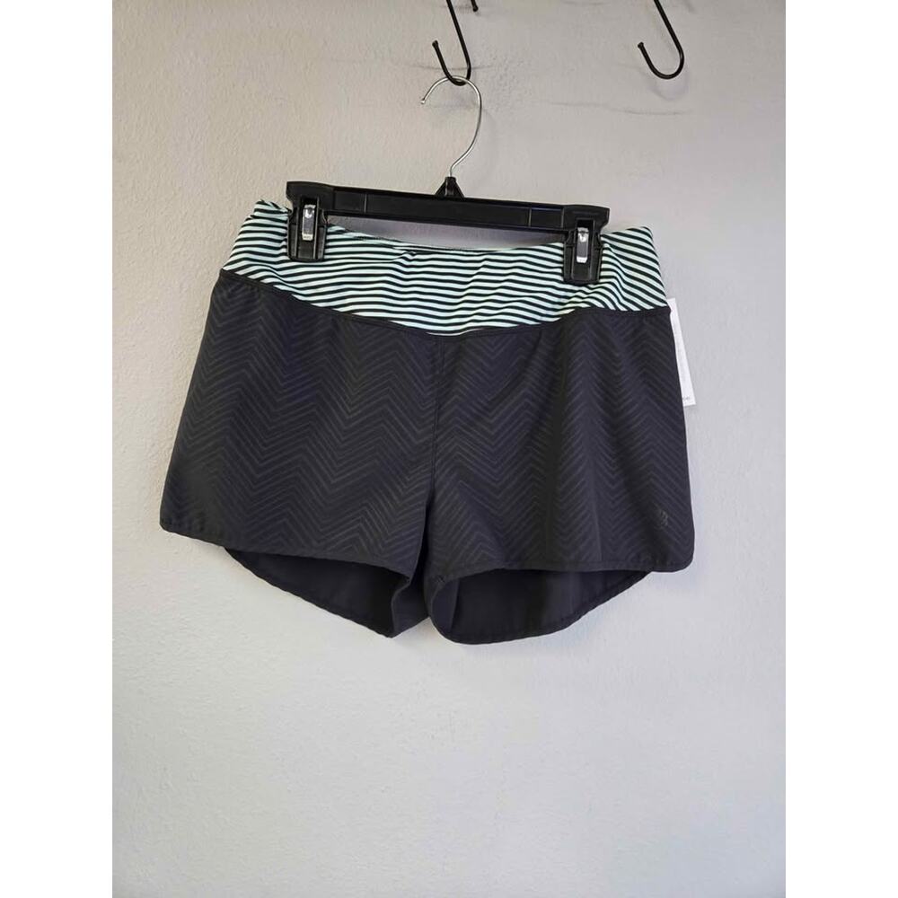 MPG Sport Black Zig-Zag & Striped Running Shorts - XS